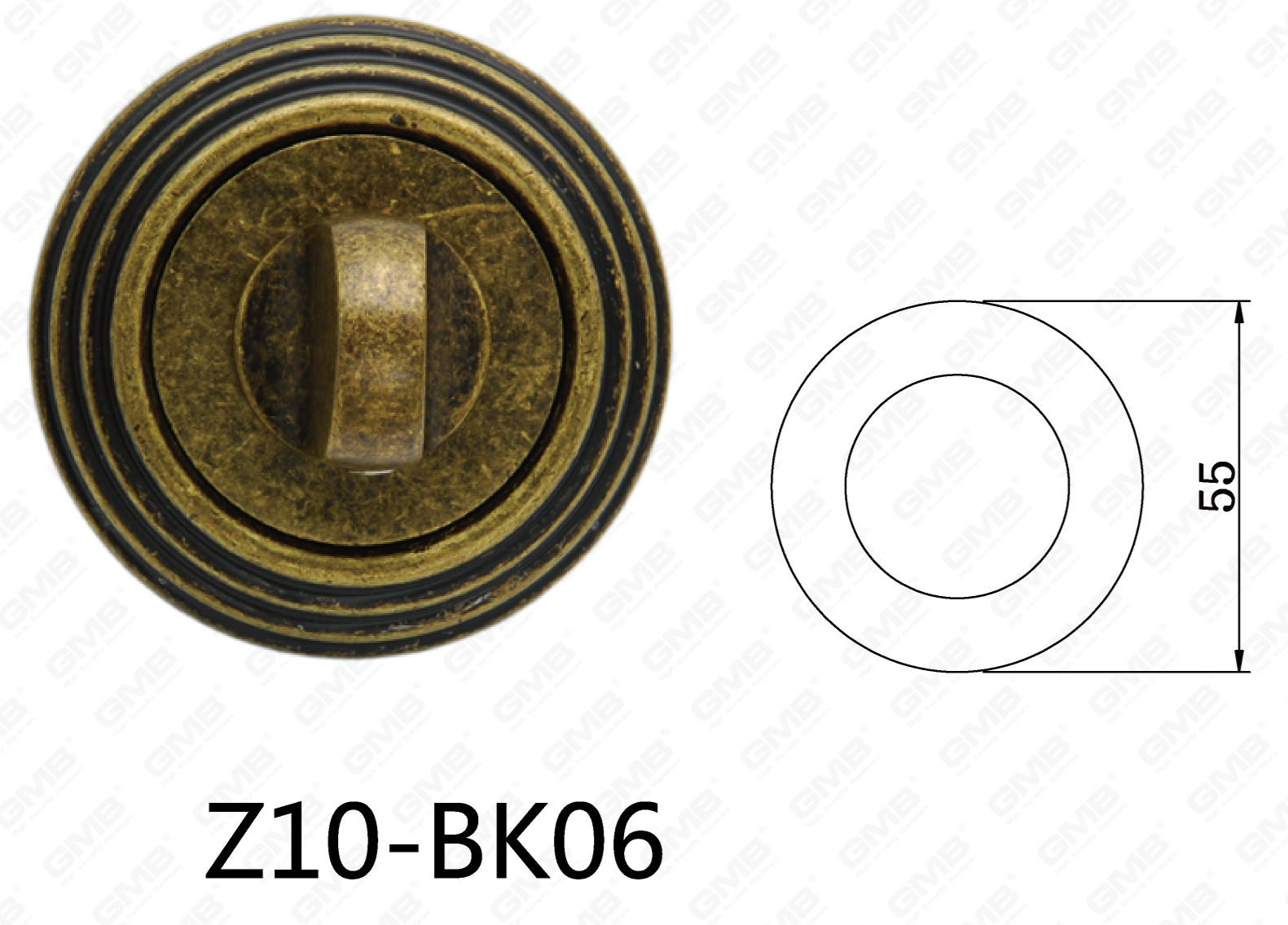 Zamak-Zink-Legierungs-Aluminium-Türgriff-runde Rosette (Z10-BK06)