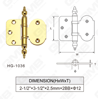 Hochwertige Tür-Hardware-Messing-Türscharnier [HG-1036]